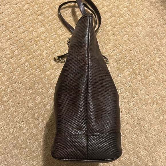 Bottega Veneta RARE vintage brown embossed leather shoulder bag with gold chain - Picture 5 of 16